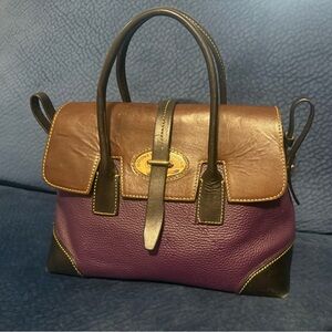 Large Dooney & Bourke Brown and Purple Satchel